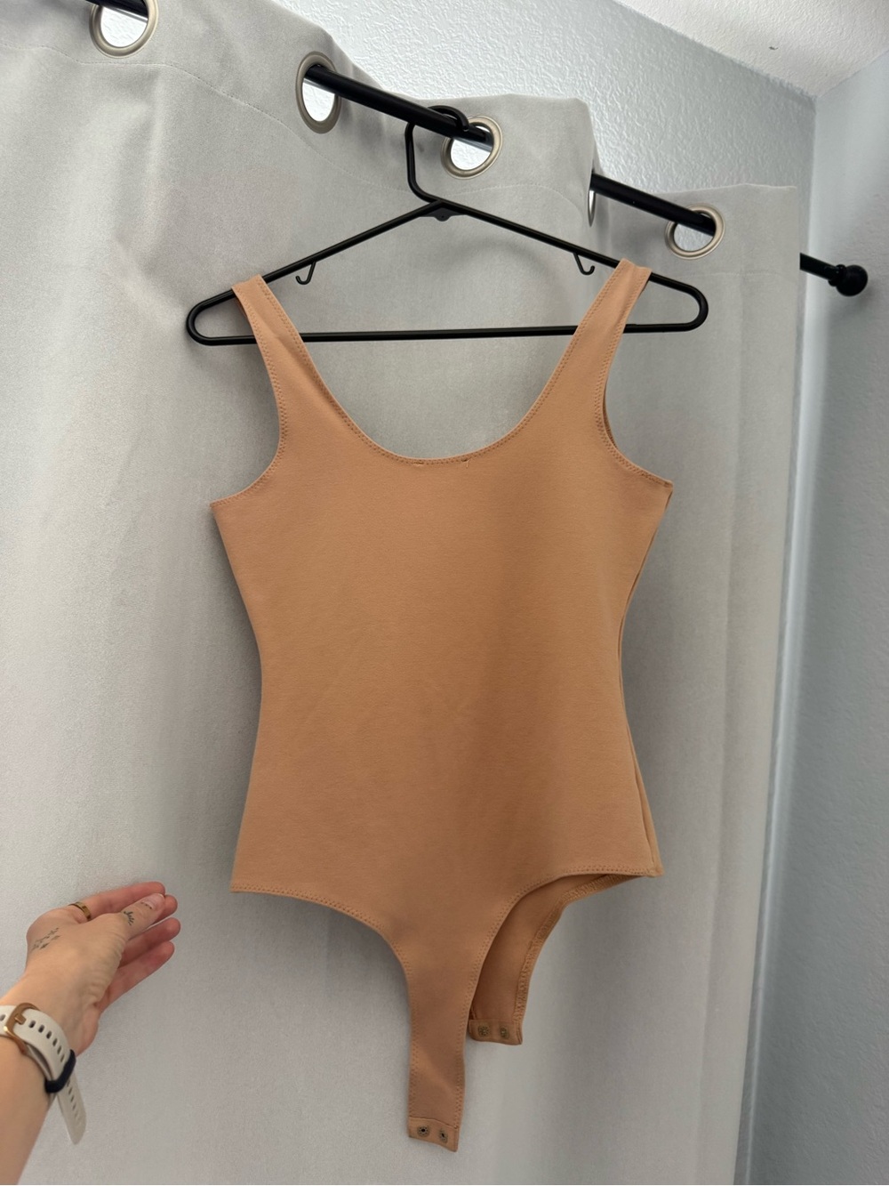 Scoop Neck One-Piece in Camel - Picture 2 of 3